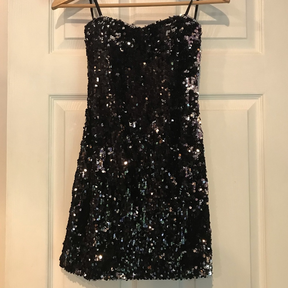Frederick’s of Hollywood Black Sequin Mini Dress